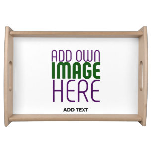 MODERN EDITABLE SIMPLE WHITE IMAGE TEXT TEMPLATE SERVING TRAY