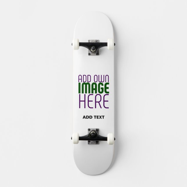 MODERN EDITABLE SIMPLE WHITE IMAGE TEXT TEMPLATE SKATEBOARD (Front)