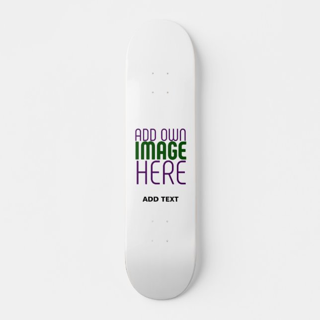MODERN EDITABLE SIMPLE WHITE IMAGE TEXT TEMPLATE SKATEBOARD (Front)
