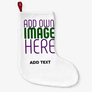 MODERN EDITABLE SIMPLE WHITE IMAGE TEXT TEMPLATE SMALL CHRISTMAS STOCKING