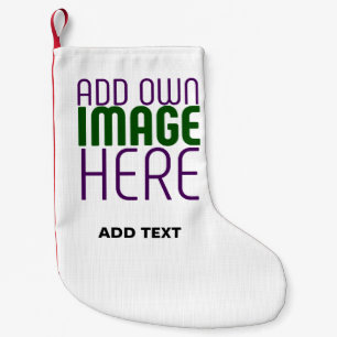 MODERN EDITABLE SIMPLE WHITE IMAGE TEXT TEMPLATE SMALL CHRISTMAS STOCKING