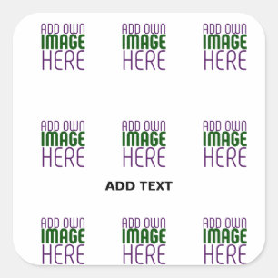 MODERN EDITABLE SIMPLE WHITE IMAGE TEXT TEMPLATE SQUARE STICKER