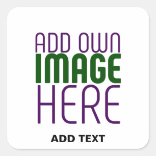 MODERN EDITABLE SIMPLE WHITE IMAGE TEXT TEMPLATE SQUARE STICKER