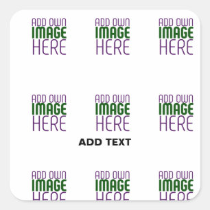 MODERN EDITABLE SIMPLE WHITE IMAGE TEXT TEMPLATE SQUARE STICKER