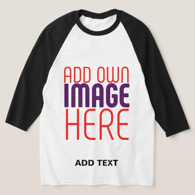 MODERN EDITABLE SIMPLE WHITE IMAGE TEXT TEMPLATE T-Shirt (Laydown)