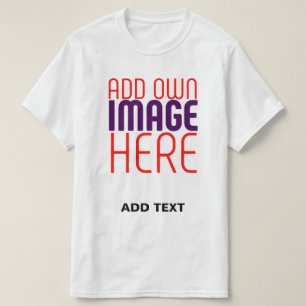 MODERN EDITABLE SIMPLE WHITE IMAGE TEXT TEMPLATE T-Shirt