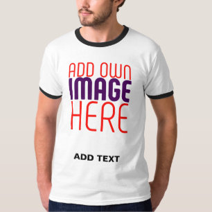 MODERN EDITABLE SIMPLE WHITE IMAGE TEXT TEMPLATE T-Shirt