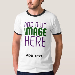 MODERN EDITABLE SIMPLE WHITE IMAGE TEXT TEMPLATE T-Shirt