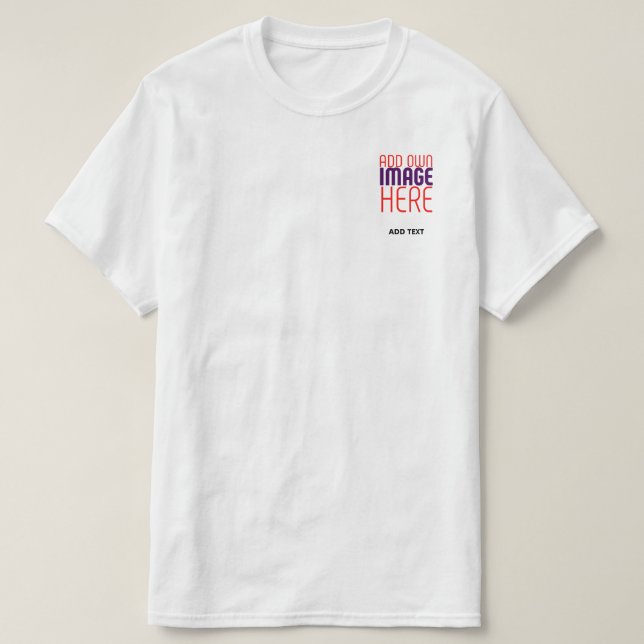 MODERN EDITABLE SIMPLE WHITE IMAGE TEXT TEMPLATE T-Shirt (Design Front)