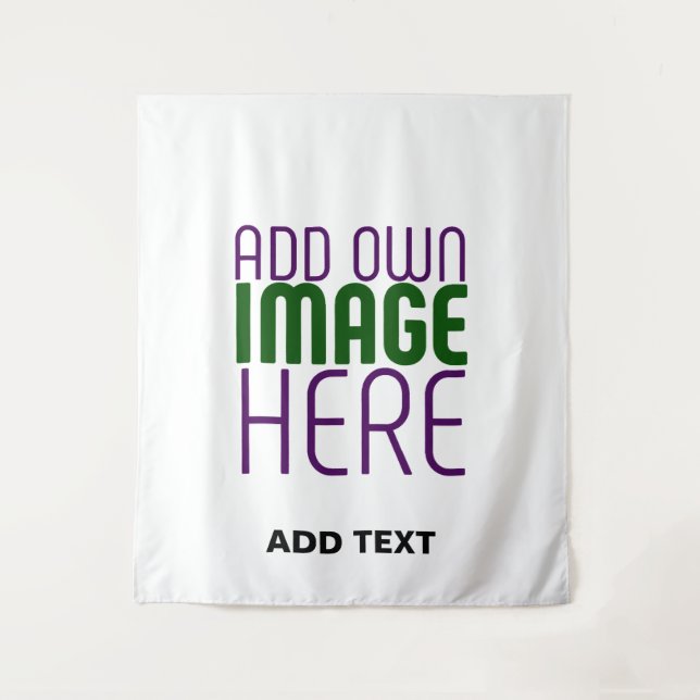 MODERN EDITABLE SIMPLE WHITE IMAGE TEXT TEMPLATE TAPESTRY (Front)