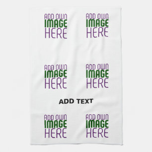 MODERN EDITABLE SIMPLE WHITE IMAGE TEXT TEMPLATE TEA TOWEL