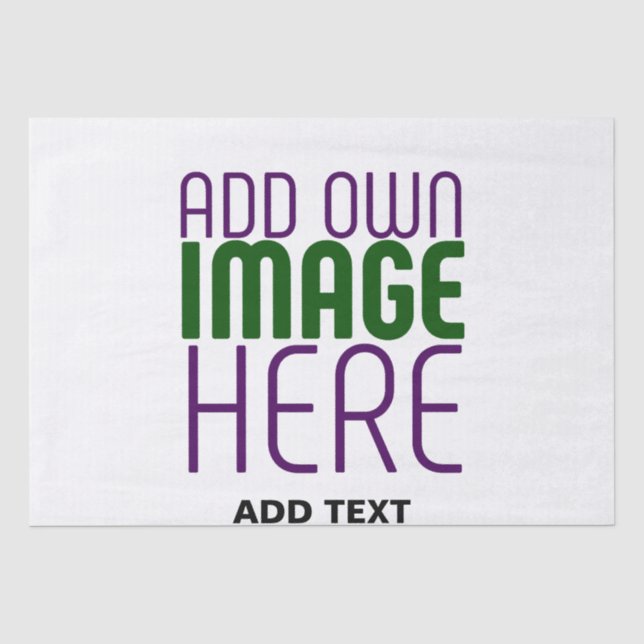 MODERN EDITABLE SIMPLE WHITE IMAGE TEXT TEMPLATE TISSUE PAPER (Front)