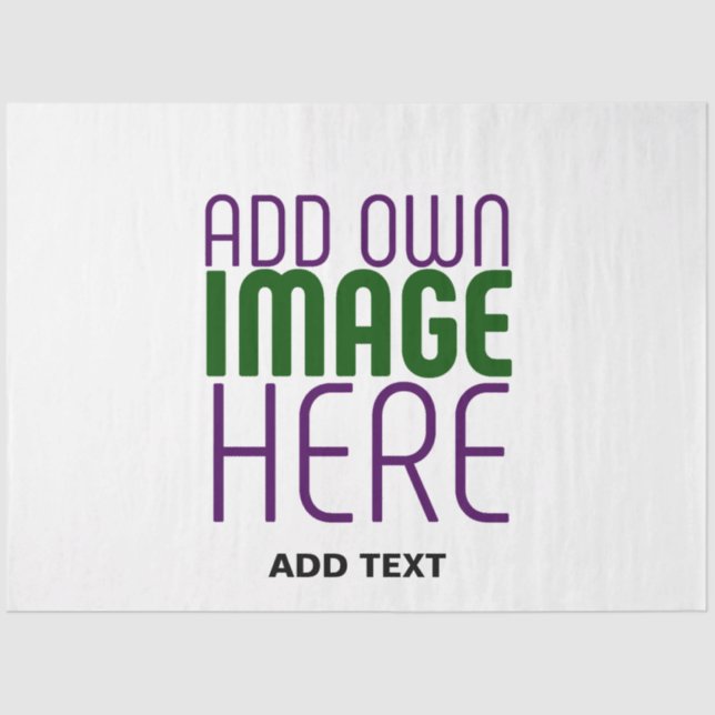 MODERN EDITABLE SIMPLE WHITE IMAGE TEXT TEMPLATE TISSUE PAPER (Front)