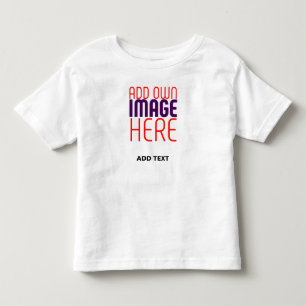 MODERN EDITABLE SIMPLE WHITE IMAGE TEXT TEMPLATE TODDLER T-Shirt