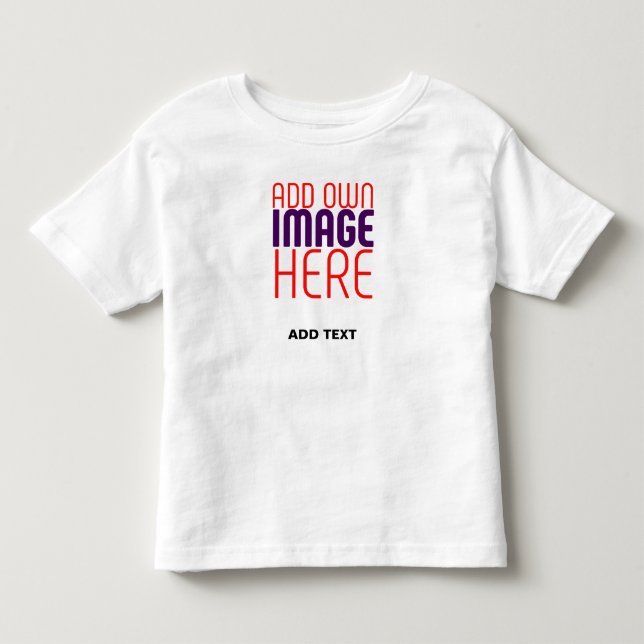 MODERN EDITABLE SIMPLE WHITE IMAGE TEXT TEMPLATE TODDLER T-Shirt (Front)