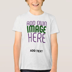MODERN EDITABLE SIMPLE WHITE IMAGE TEXT TEMPLATE Tri-Blend SHIRT