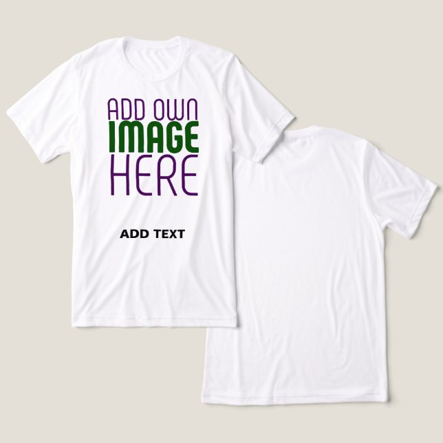 MODERN EDITABLE SIMPLE WHITE IMAGE TEXT TEMPLATE Tri-Blend SHIRT (Design Front & Back)