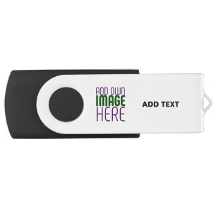 MODERN EDITABLE SIMPLE WHITE IMAGE TEXT TEMPLATE USB FLASH DRIVE