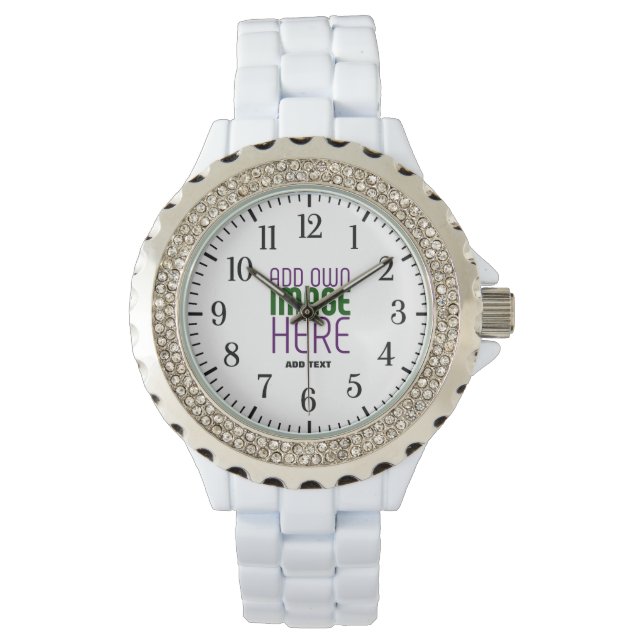 MODERN EDITABLE SIMPLE WHITE IMAGE TEXT TEMPLATE WATCH (Front)