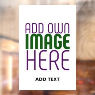 MODERN EDITABLE SIMPLE WHITE IMAGE TEXT TEMPLATE WINDOW CLING