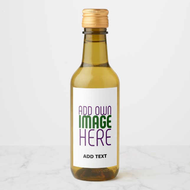 MODERN EDITABLE SIMPLE WHITE IMAGE TEXT TEMPLATE WINE LABEL (Front)