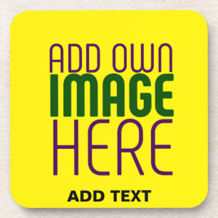 MODERN EDITABLE SIMPLE YELLOW IMAGE TEXT TEMPLATE COASTER