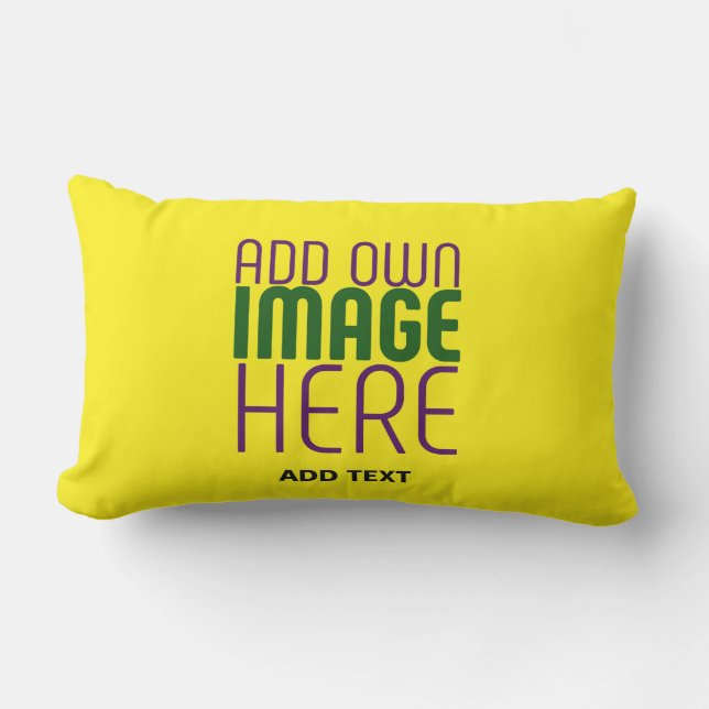 MODERN EDITABLE SIMPLE YELLOW IMAGE TEXT TEMPLATE LUMBAR CUSHION (Front)