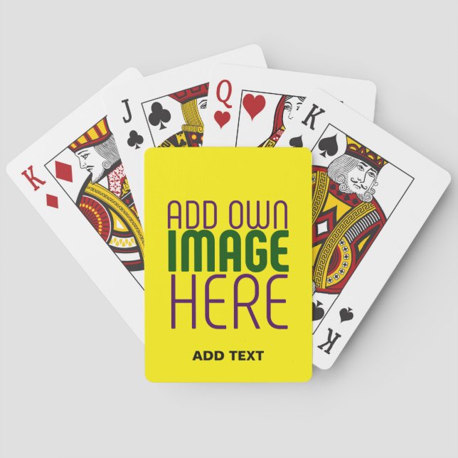 MODERN EDITABLE SIMPLE YELLOW IMAGE TEXT TEMPLATE PLAYING CARDS (Back)