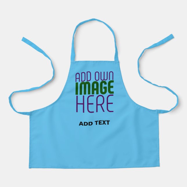 MODERN EDITABLE SWAG SKY BLUE IMAGE TEXT TEMPLATE APRON (Front)