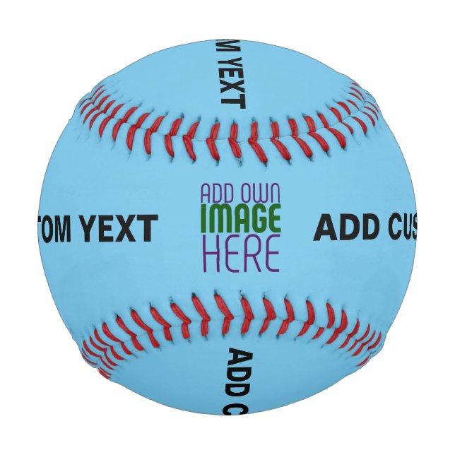 MODERN EDITABLE SWAG SKY BLUE IMAGE TEXT TEMPLATE BASEBALL (Front)