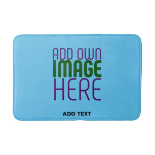 MODERN EDITABLE SWAG SKY BLUE IMAGE TEXT TEMPLATE BATH MAT
