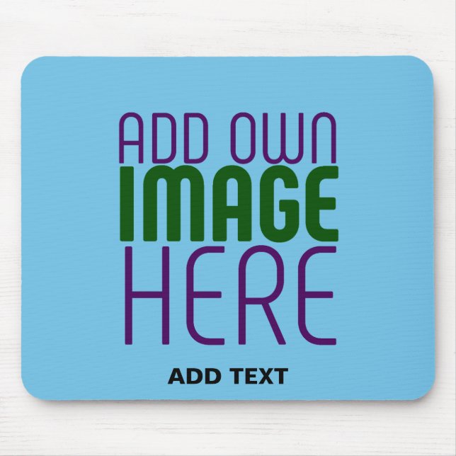 MODERN EDITABLE SWAG SKY BLUE IMAGE TEXT TEMPLATE MOUSE MAT (Front)