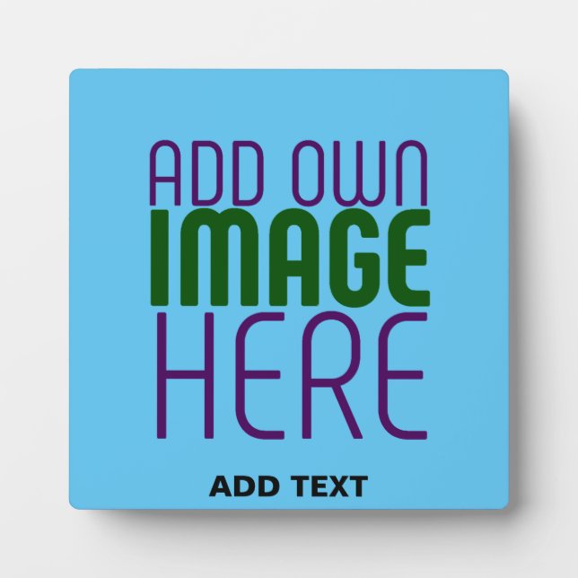 MODERN EDITABLE SWAG SKY BLUE IMAGE TEXT TEMPLATE PLAQUE (Front)