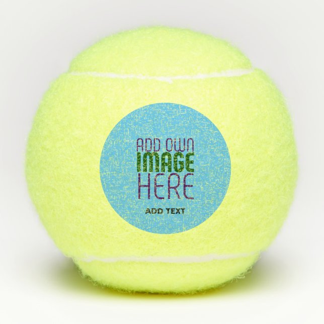 MODERN EDITABLE SWAG SKY BLUE IMAGE TEXT TEMPLATE TENNIS BALLS (Front)