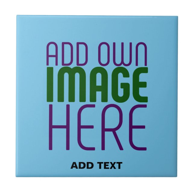  MODERN EDITABLE SWAG SKY BLUE IMAGE TEXT TEMPLATE TILE (Front)