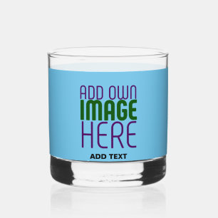 MODERN EDITABLE SWAG SKY BLUE IMAGE TEXT TEMPLATE WHISKEY GLASS