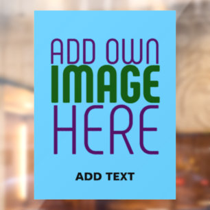 MODERN EDITABLE SWAG SKY BLUE IMAGE TEXT TEMPLATE WINDOW CLING