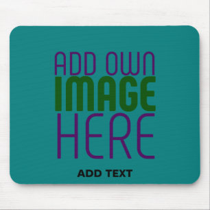 MODERN EDITABLE TEAL GREEN IMAGE TEXT TEMPLATE MOUSE MAT