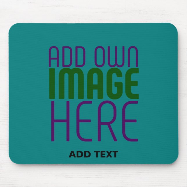 MODERN EDITABLE TEAL GREEN IMAGE TEXT TEMPLATE MOUSE MAT (Front)