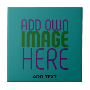 MODERN EDITABLE TEAL GREEN IMAGE TEXT TEMPLATE TILE