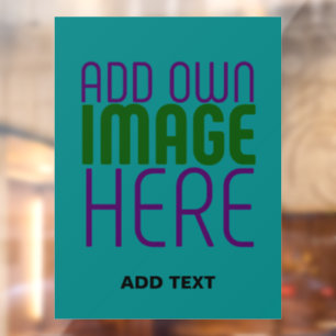 MODERN EDITABLE TEAL GREEN IMAGE TEXT TEMPLATE WINDOW CLING