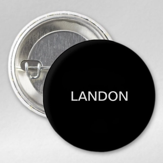 Modern Editable Text | Black & White 3 Cm Round Badge (Creator Uploaded)