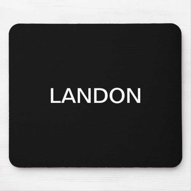 Modern Editable Text | Black & White Mouse Mat (Front)
