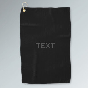 Modern Editable Text   Dark Grey & Black Golf Towel