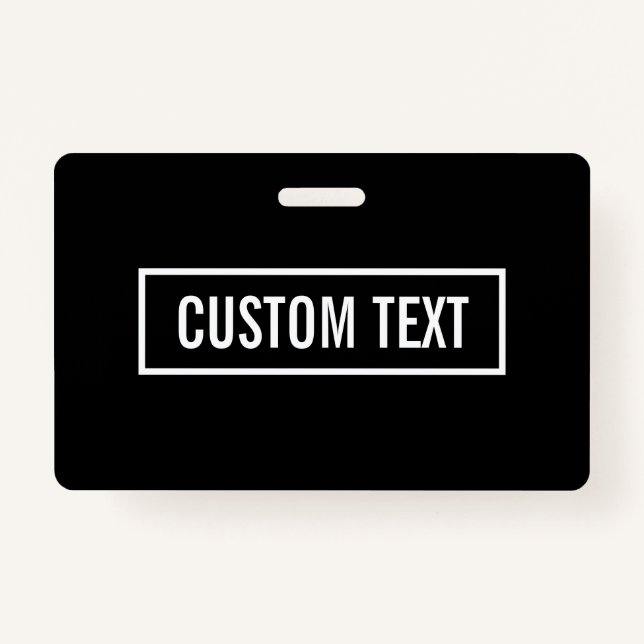Modern Editable Text in White Logo Style Frame ID Badge (Front)