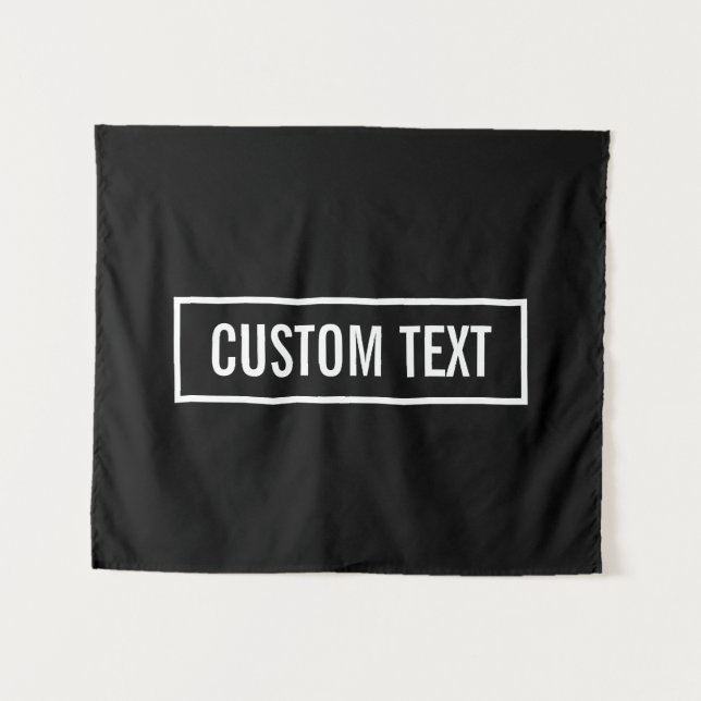 Modern Editable Text in White Logo Style Frame Tapestry (Front (Horizontal))