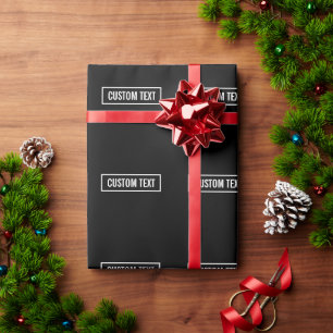 Modern Editable Text in White Logo Style Frame Wrapping Paper