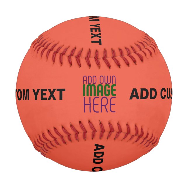 MODERN EDITABLE TOMATO RED IMAGE TEXT TEMPLATE BASEBALL (Front)
