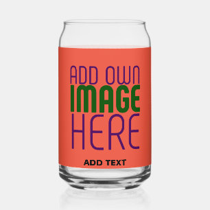 MODERN EDITABLE TOMATO RED IMAGE TEXT TEMPLATE CAN GLASS