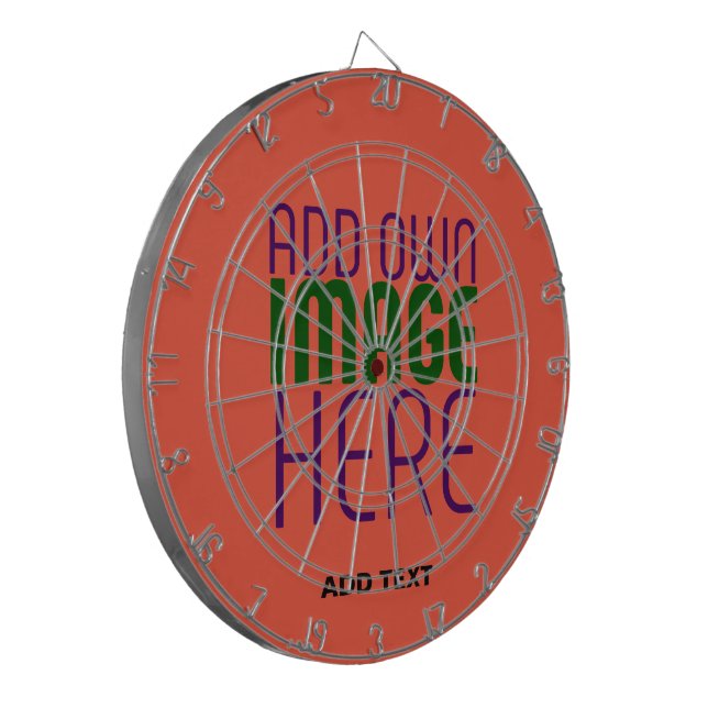 MODERN EDITABLE TOMATO RED IMAGE TEXT TEMPLATE DARTBOARD (Front Left)